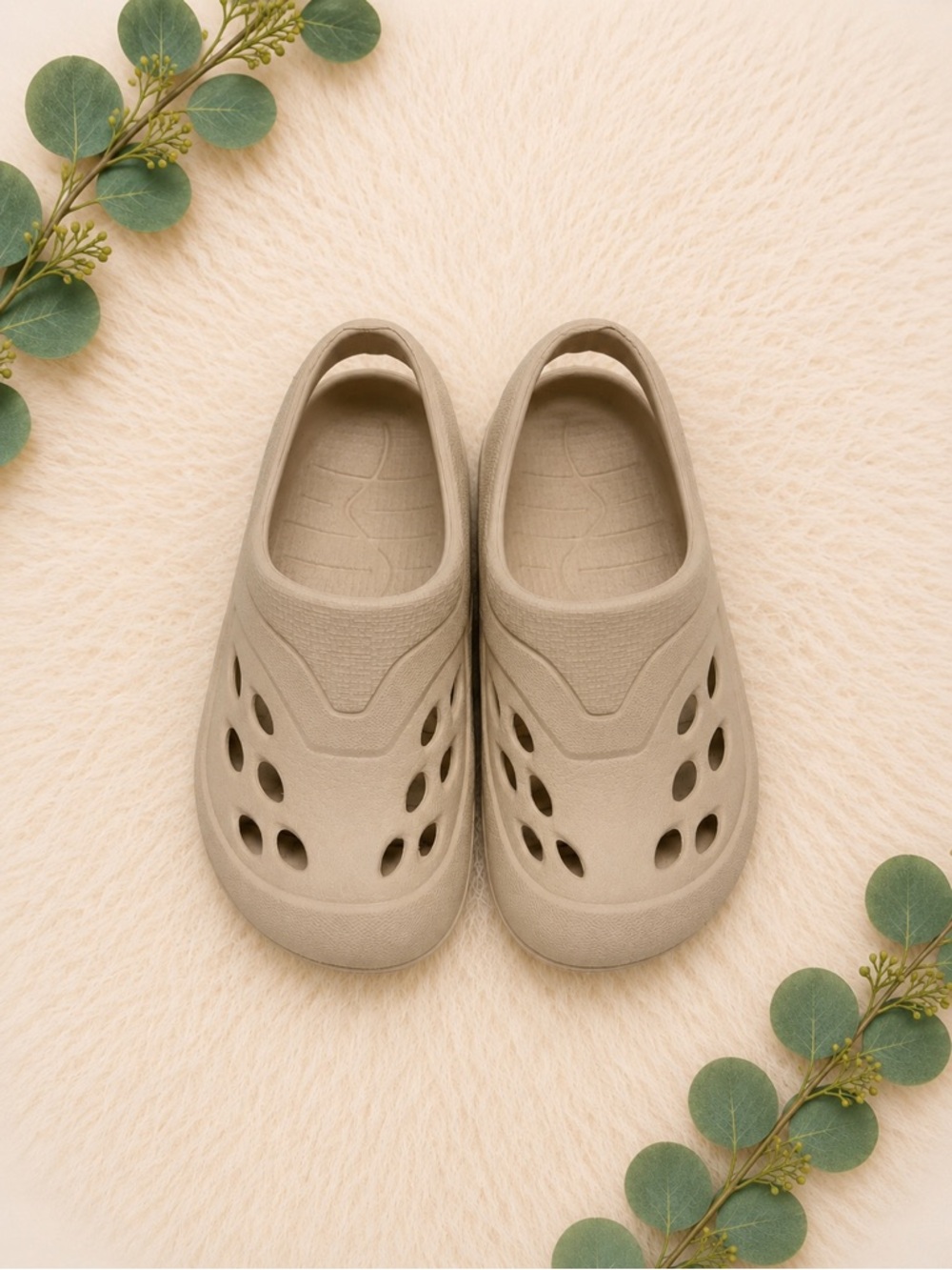 Baby Neutral Beige Slip-On Water Resistant Clogs